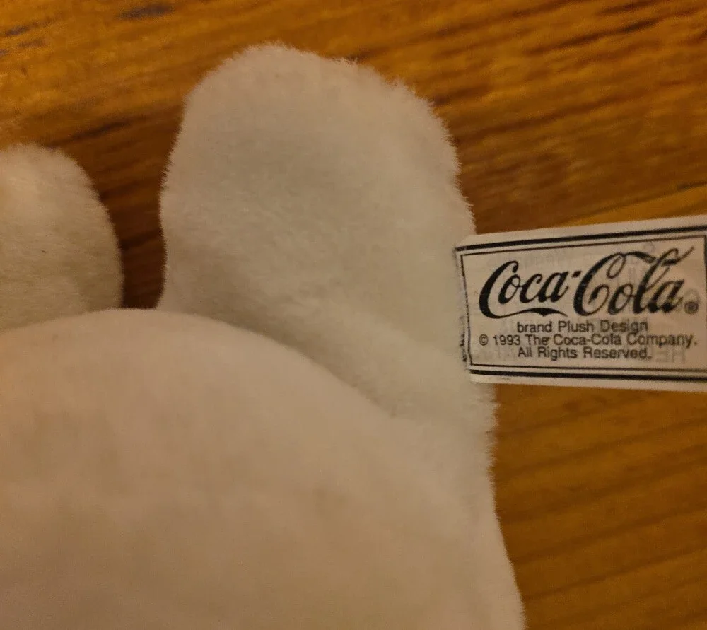 Coca Cola Cream Polar Bear Plush Toy with Red Logo